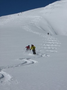 skiing below col de l'Eveque on the way to Bertol hut